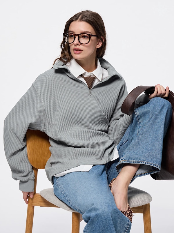 Heavy Waffle Half-Zip Pullover