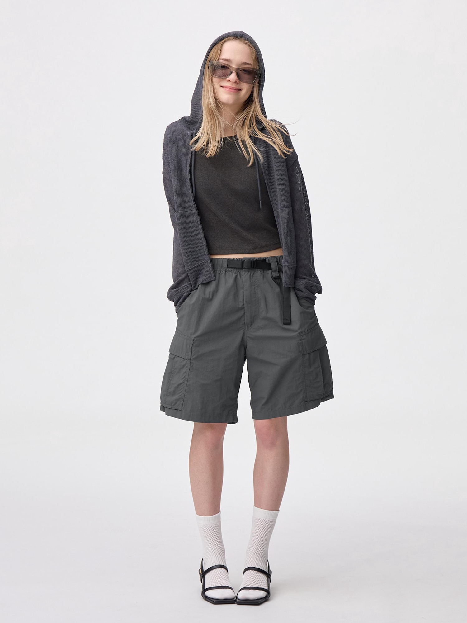 Nylon Cargo Knee Length Shorts | GU US