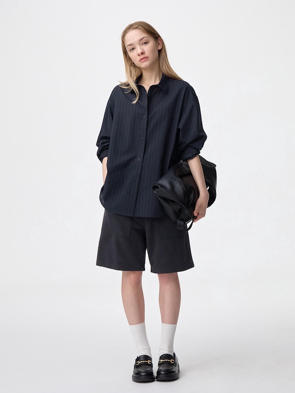 Washed Sweat Knee Length Shorts