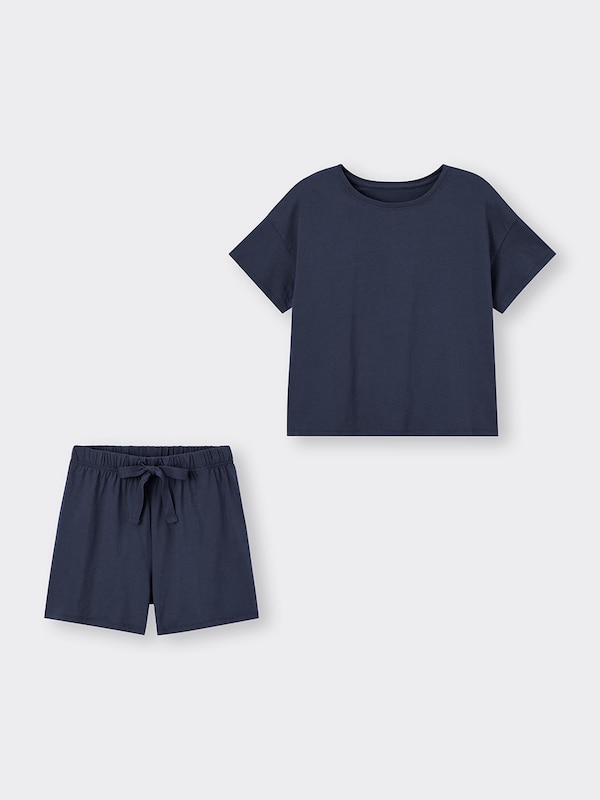 Cotton Color Lounge Set Short Sleeve