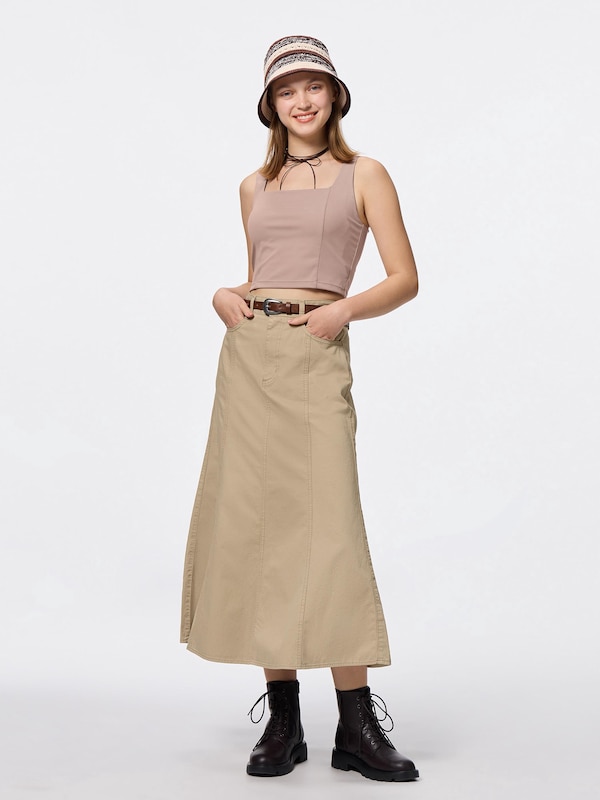 Bra-Feel Cropped Square Neck Tank Top