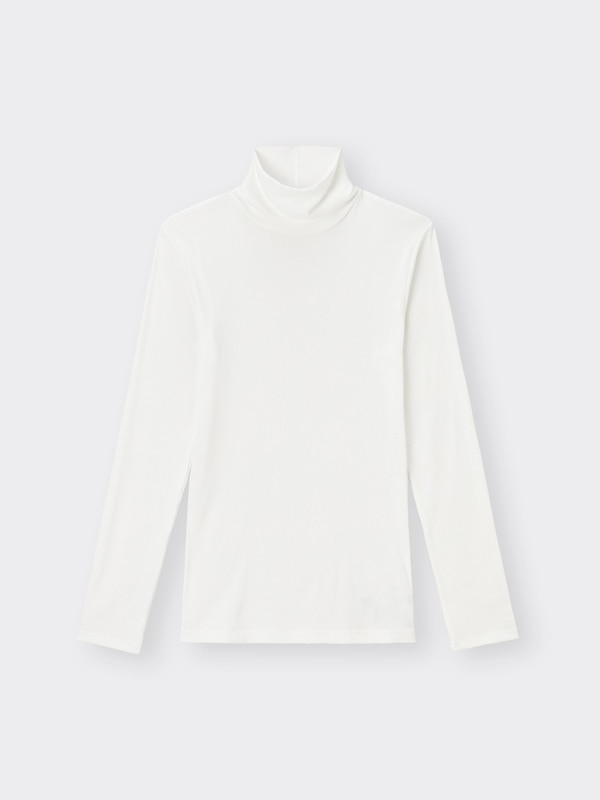 Stretch Ribbed Turtleneck T-Shirt Long Warm