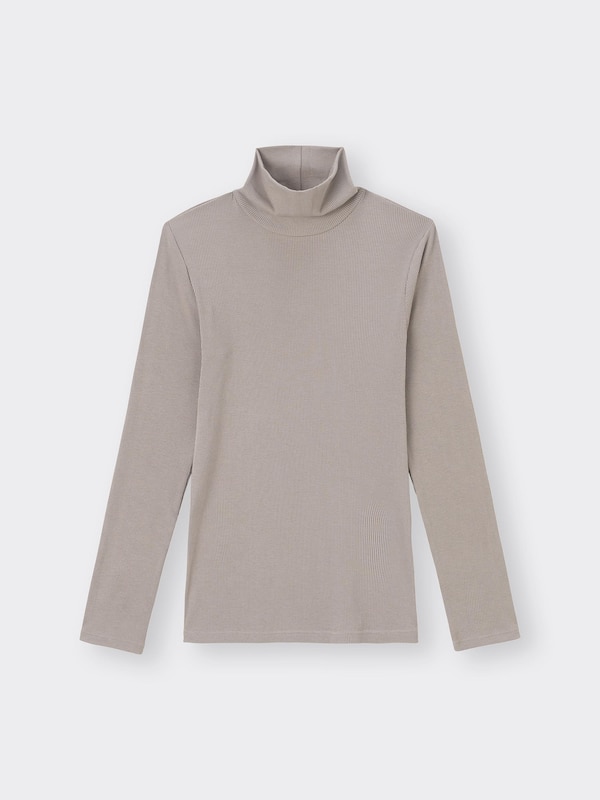 Stretch Ribbed Turtleneck T-Shirt Long Warm