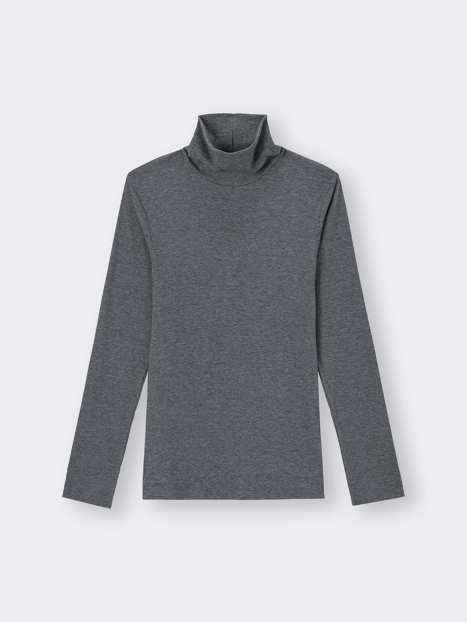 Stretch Ribbed Turtleneck T-Shirt Long Warm | GU US