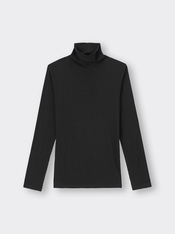 Stretch Ribbed Turtleneck T-Shirt Long Warm