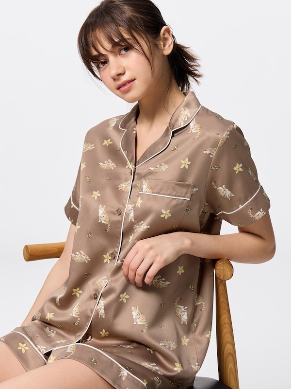 Satin Pajamas | Short | Cat