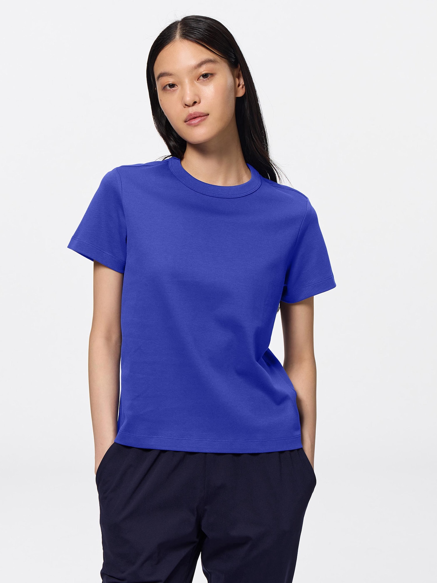 Cotton Smooth Crew Neck T-Shirt | GU US