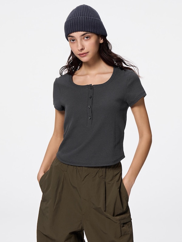 Waffle Henley Neck T-Shirt