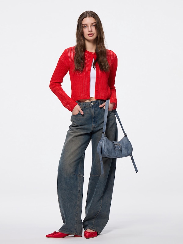 Loop Yarn Lacy Stitch Cardigan