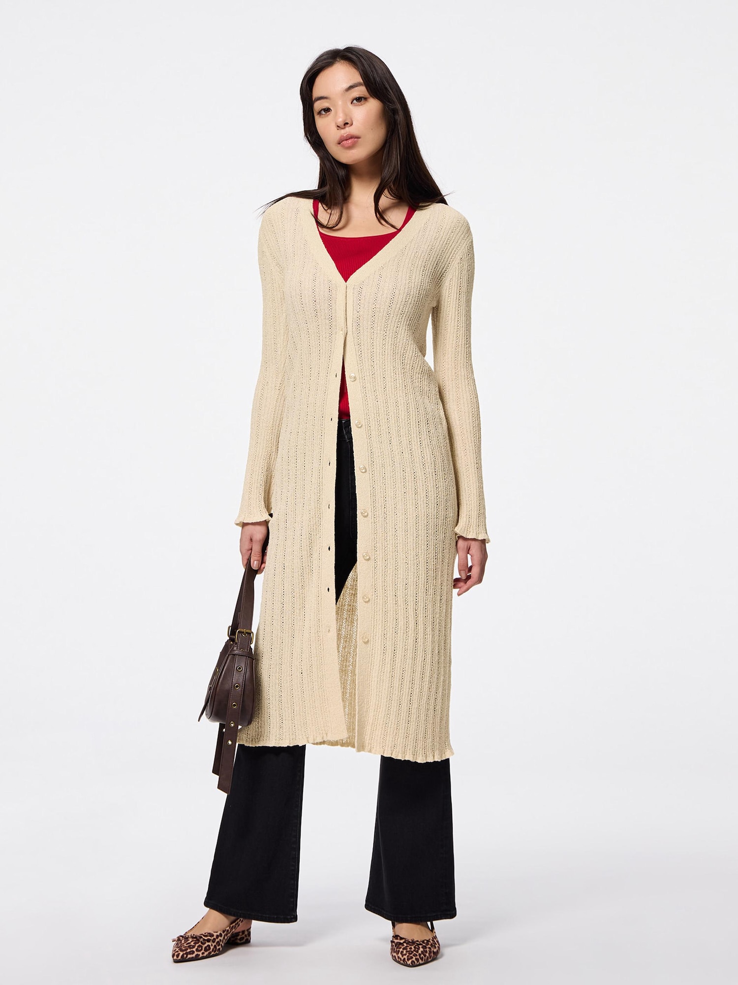 Loop Yarn Long Cardigan | GU US