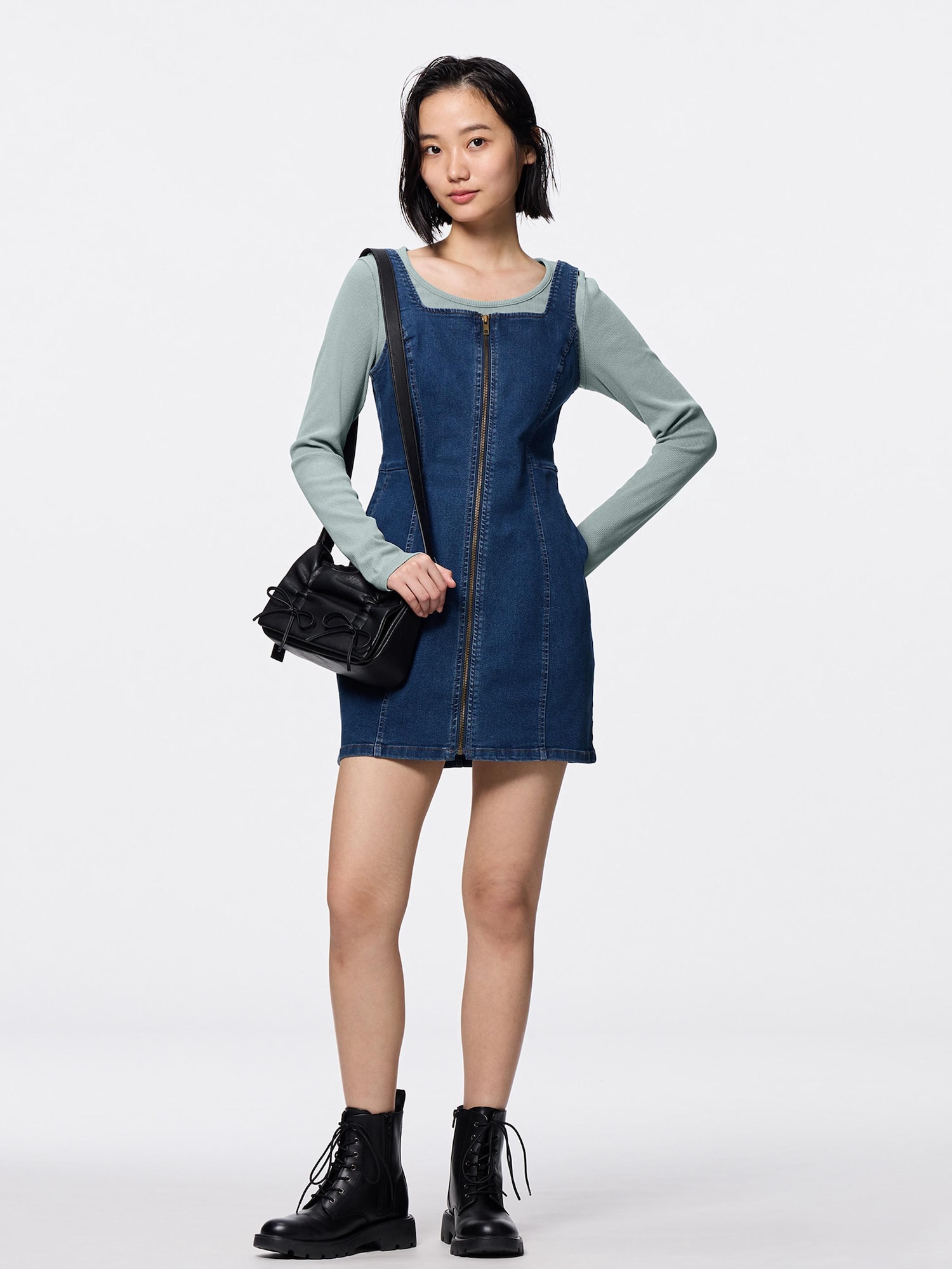 Denim Mini Jumper Dress | GU US