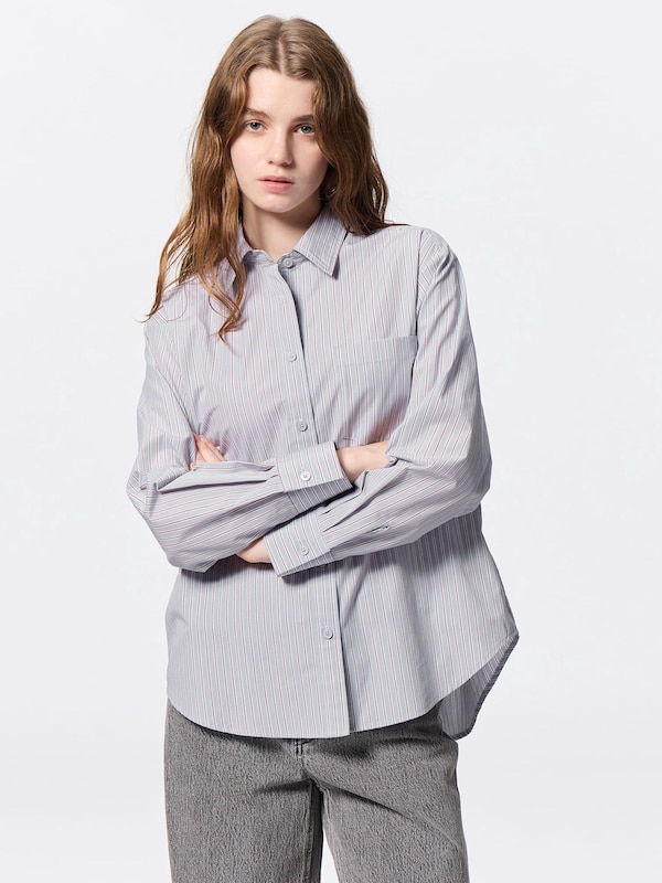 Back Button Striped Shirt