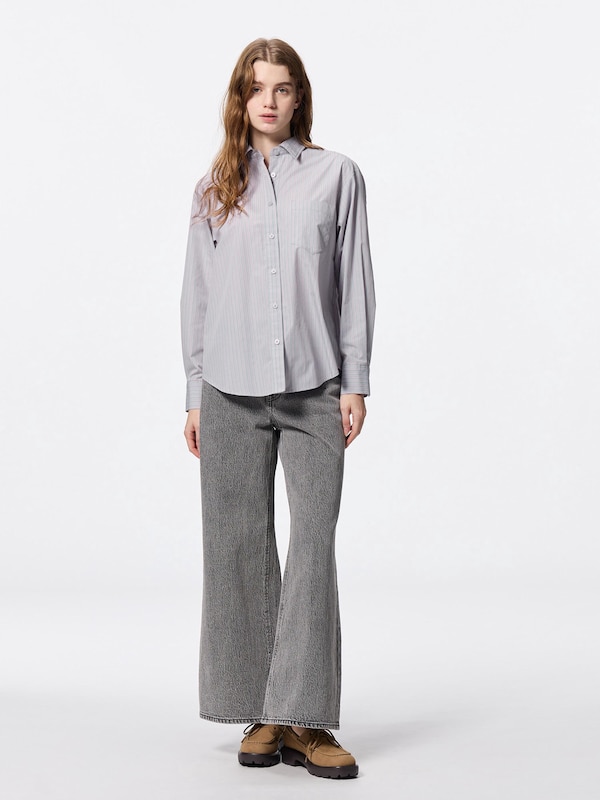 Back Button Striped Shirt