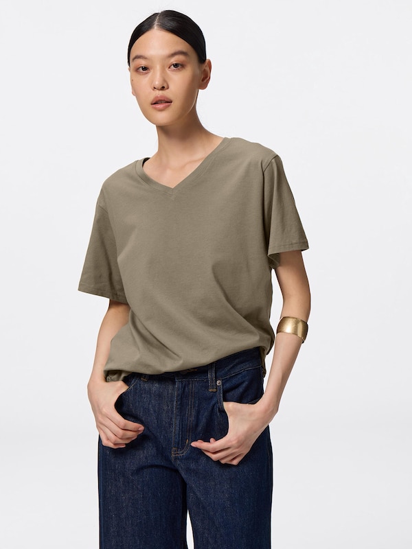 Cotton Color V-Neck T-Shirt