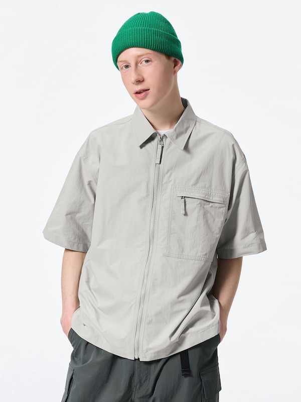 Nylon Zip-Up Shirt | HalfSlv