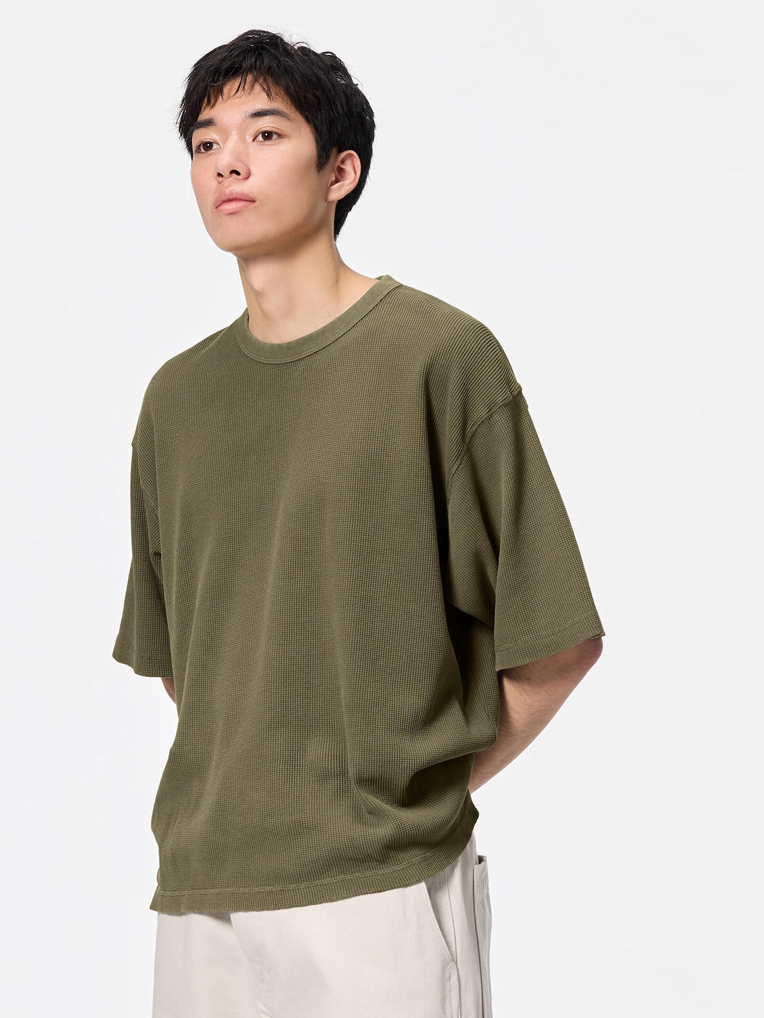Washed Waffle Boxy T-Shirt | HalfSlv | GU US