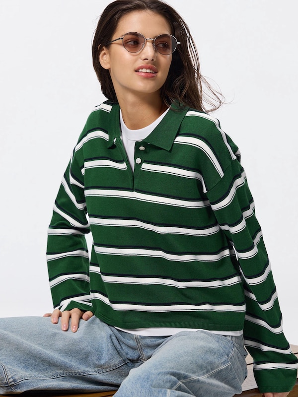 Multi Striped Polo Sweater
