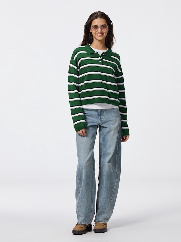 Multi Striped Polo Sweater