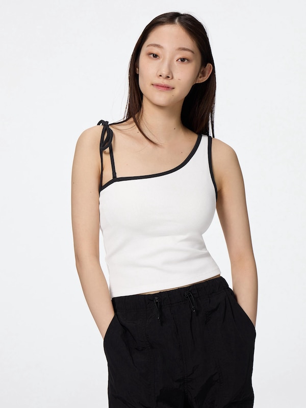 Bra-Feel Cropped One Shoulder Tank Top