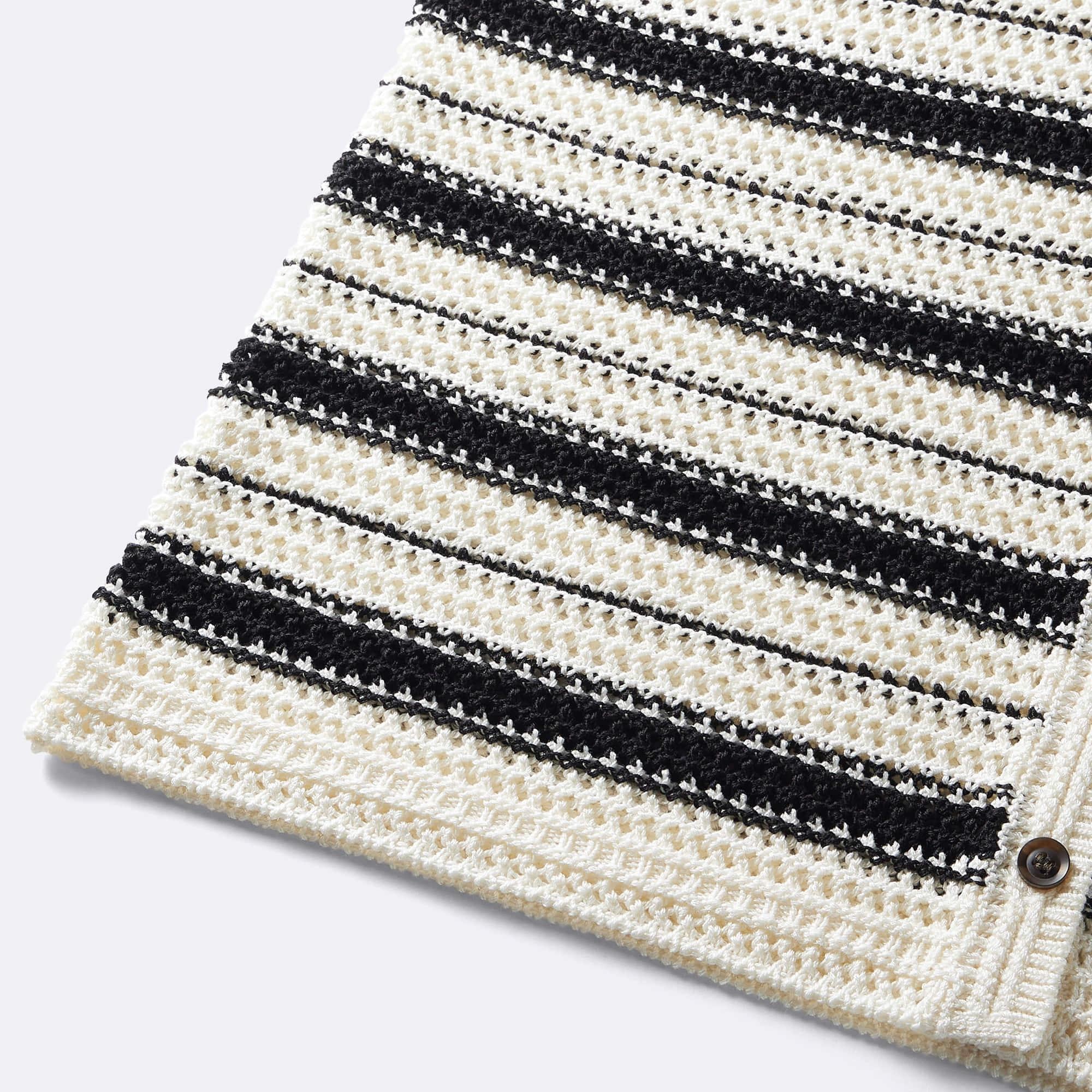 パルテノスページ GU公式 | 透かし編みボーダーニットシャツ(半袖)