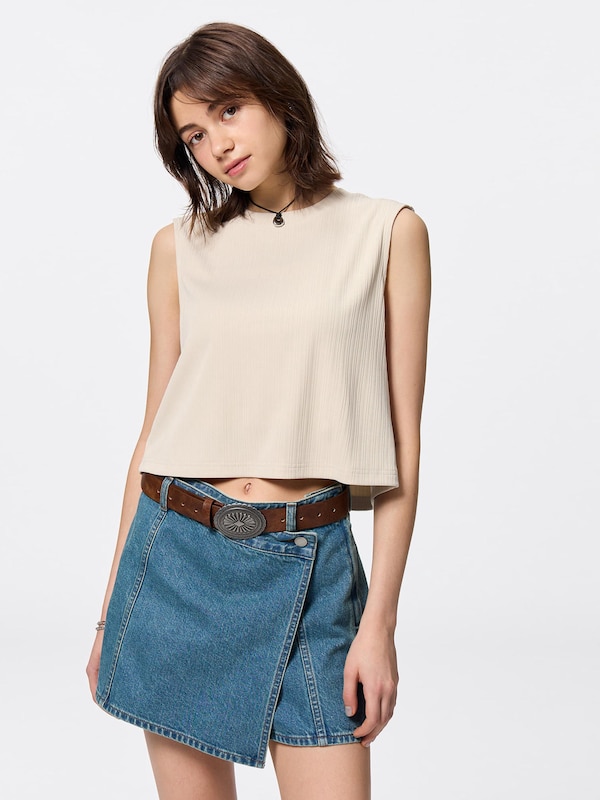 Ribbed Slit Pullover | Sleeveless