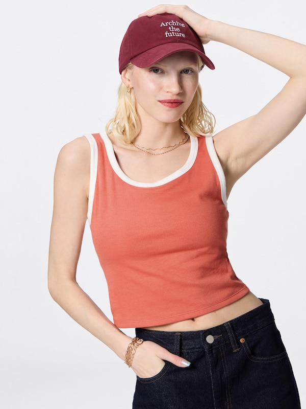 Cotton Blend Cropped Bicolor Tank Top | Dry