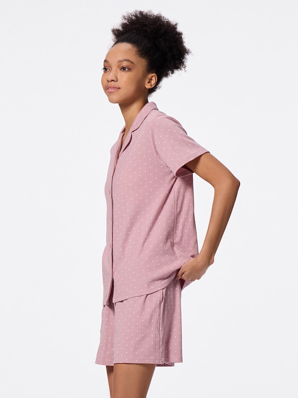 Cotton Blend Ribbed Pajamas | Short | Heart