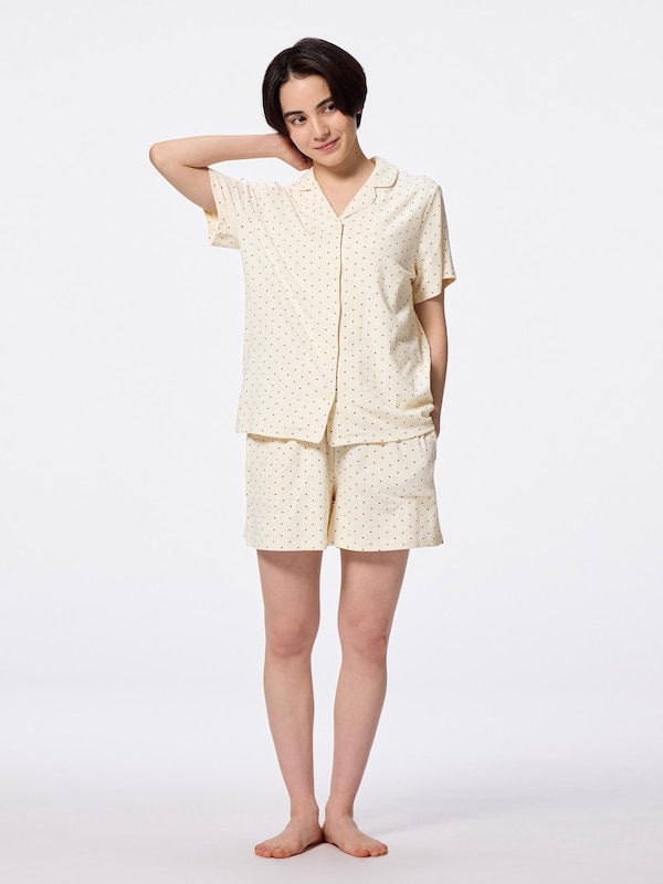 Cotton Blend Ribbed Pajamas | Short | Heart