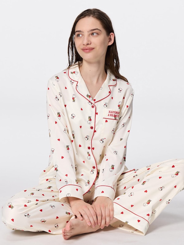 Satin Pajamas | Long | Peanuts