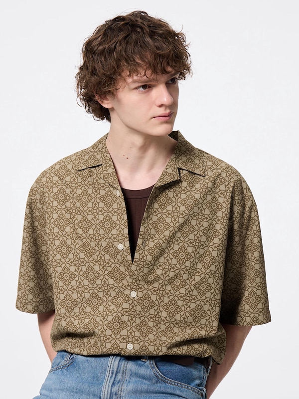 Open Collar Shirt | HalfSlv | Geometric