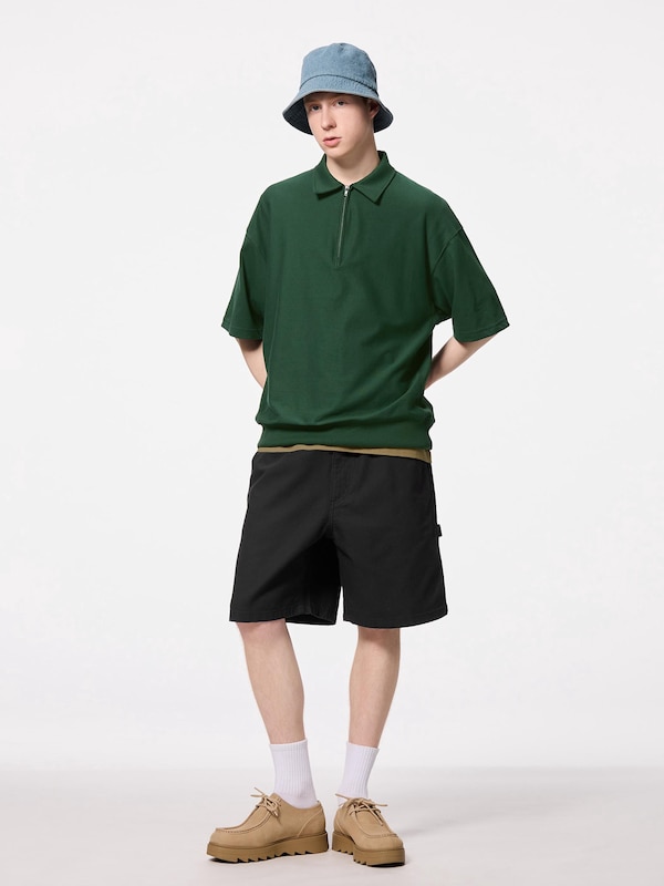 Half Zip Sweat Look T-Shirt | HalfSlv