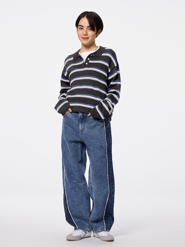 2 Tone Barrel Leg Jeans | Short 28.5 Inseam