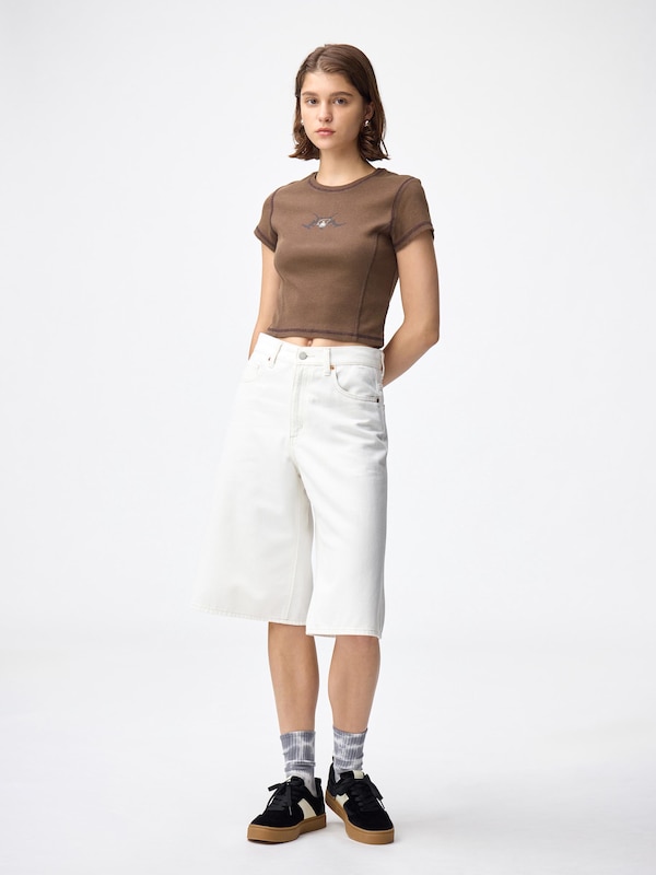 Ribbed Cropped T-Shirt | Kuromi