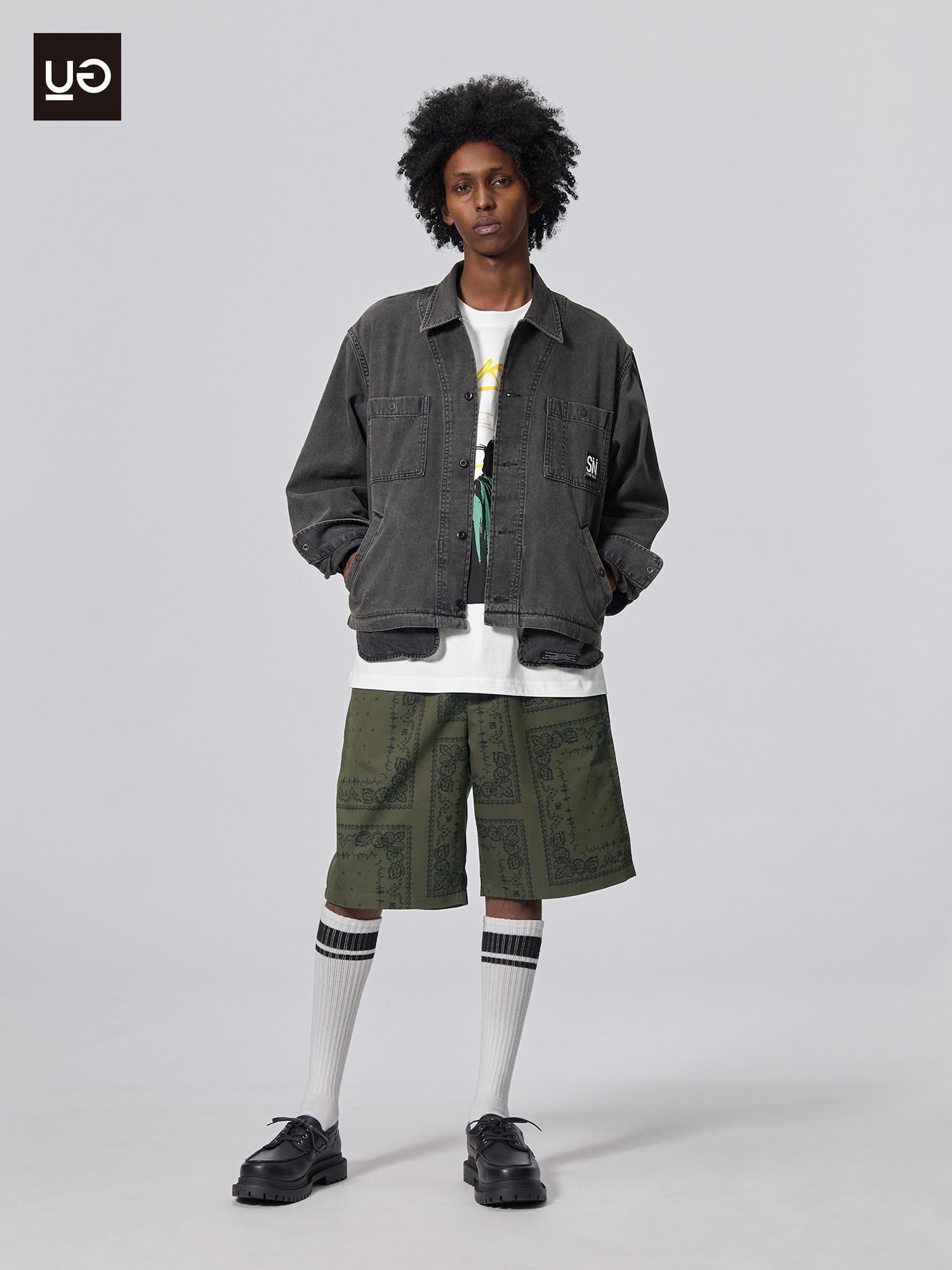 More様確認用 Cotton Relaxed Shorts | Pattern | UNDERCOVER | GU US