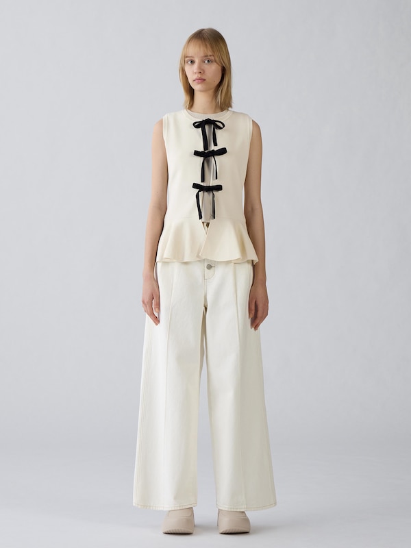 Front Ribbon Sweater | Sleeveless | by rokh