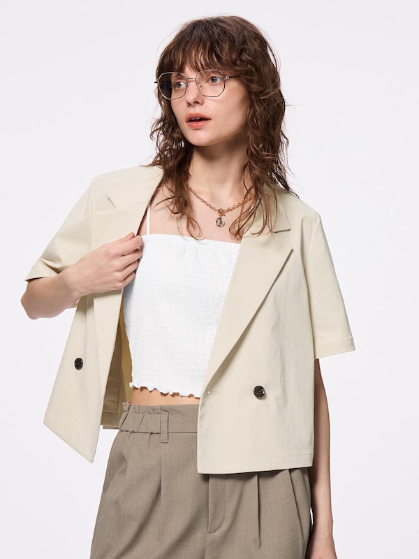 Bra-Feel Cropped Shirring Tube Top