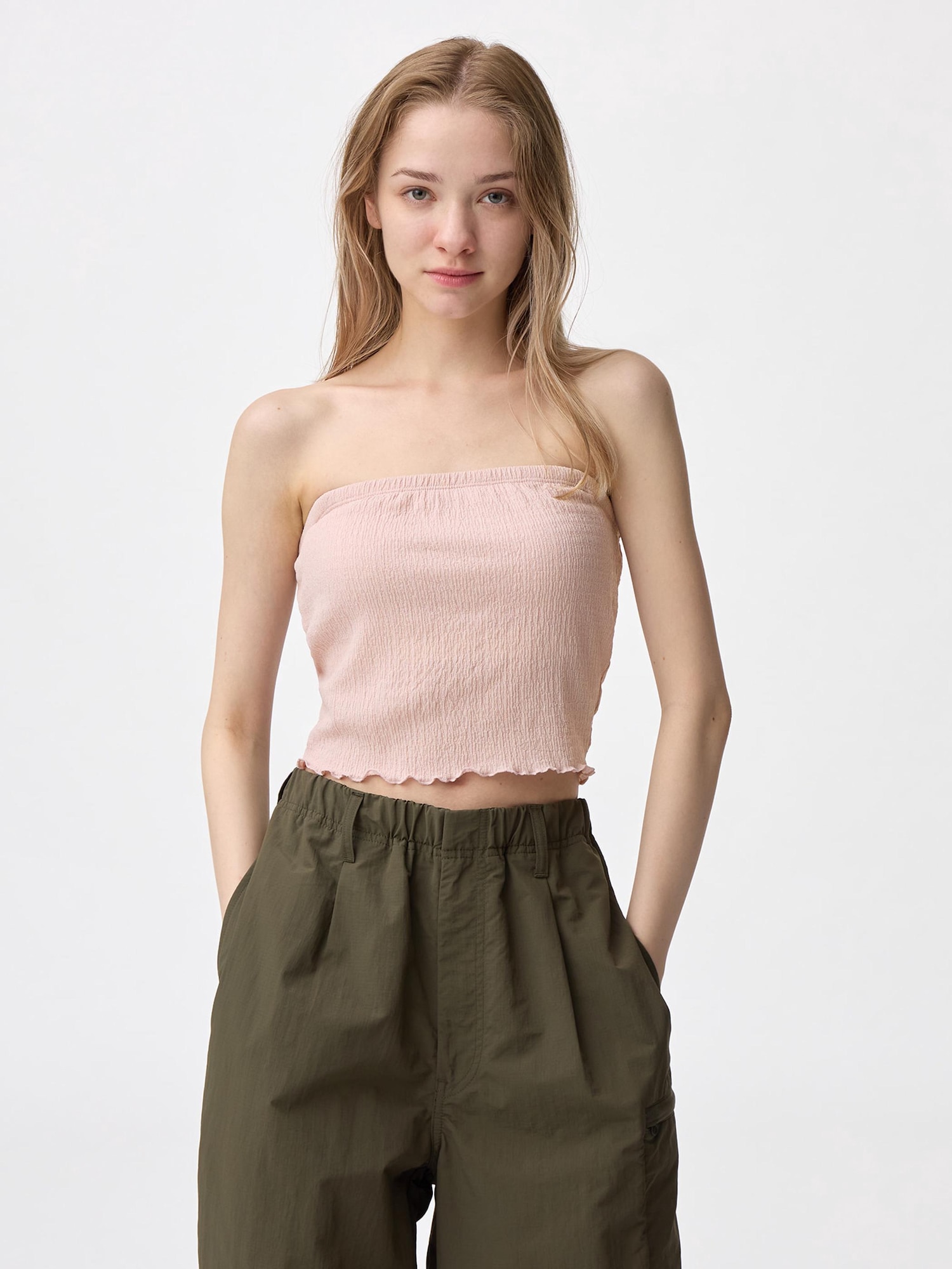 Bra-Feel Cropped Shirring Tube Top | GU US