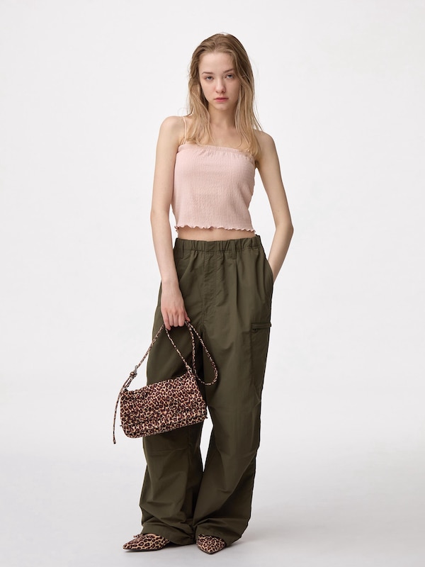 Bra-Feel Cropped Shirring Tube Top