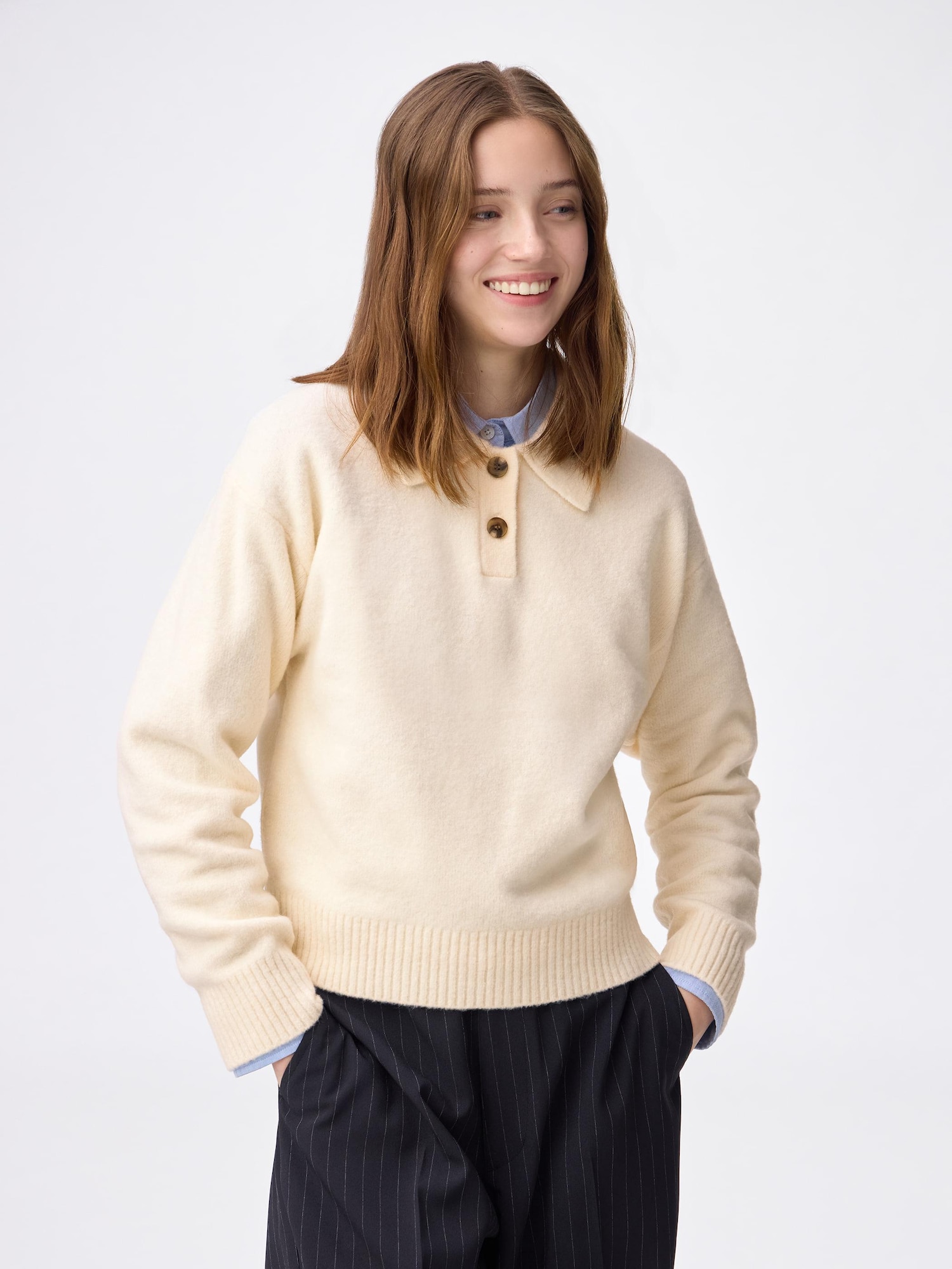 Women's Puffy Touch Knit Polo Shirt | GU US