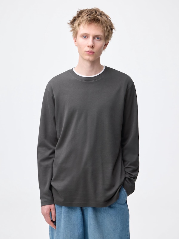 Soft Cotton Crew Neck T-Shirt Long GU US