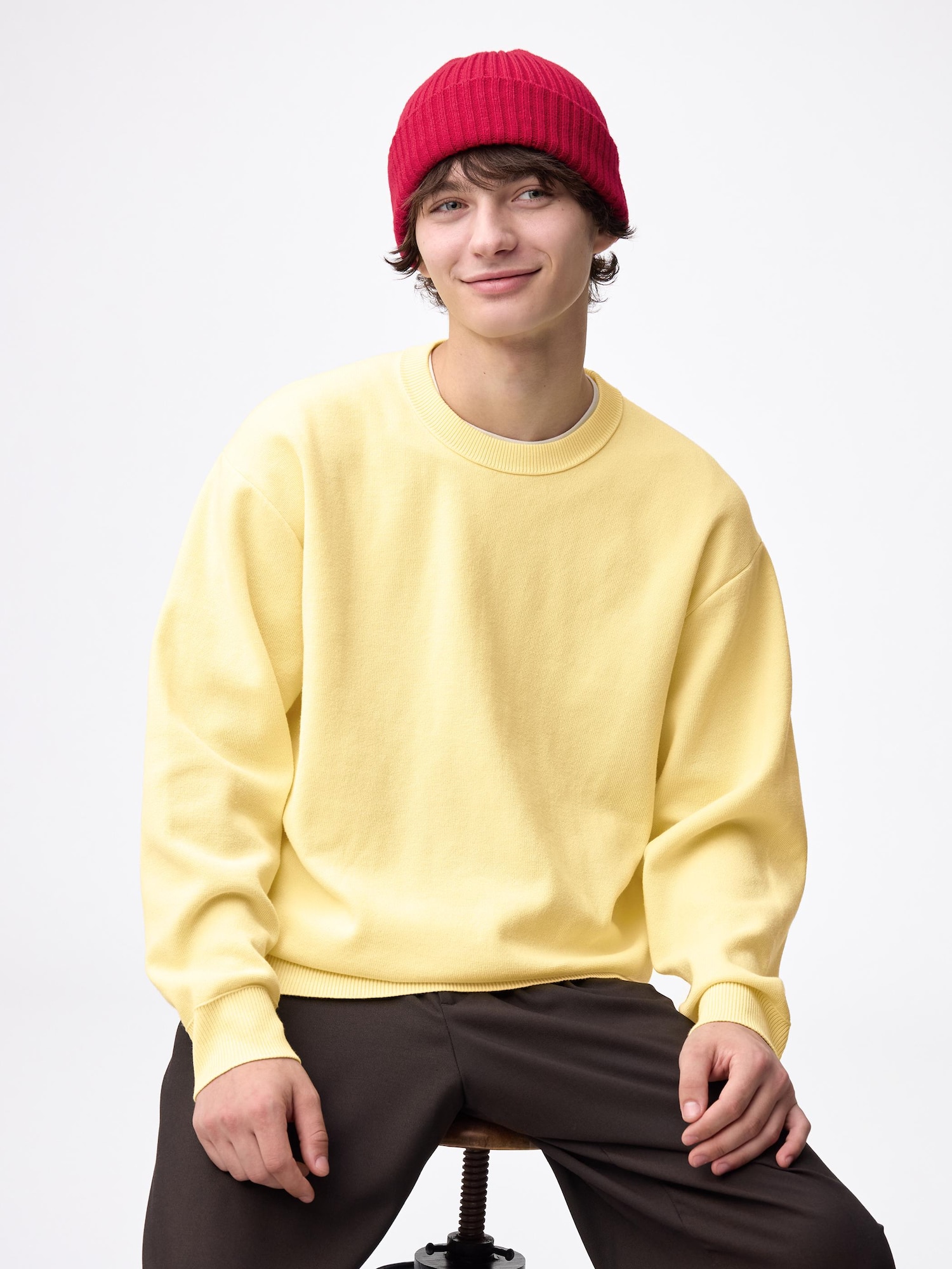 Milano Ribbed Crew Neck Sweater | GU US