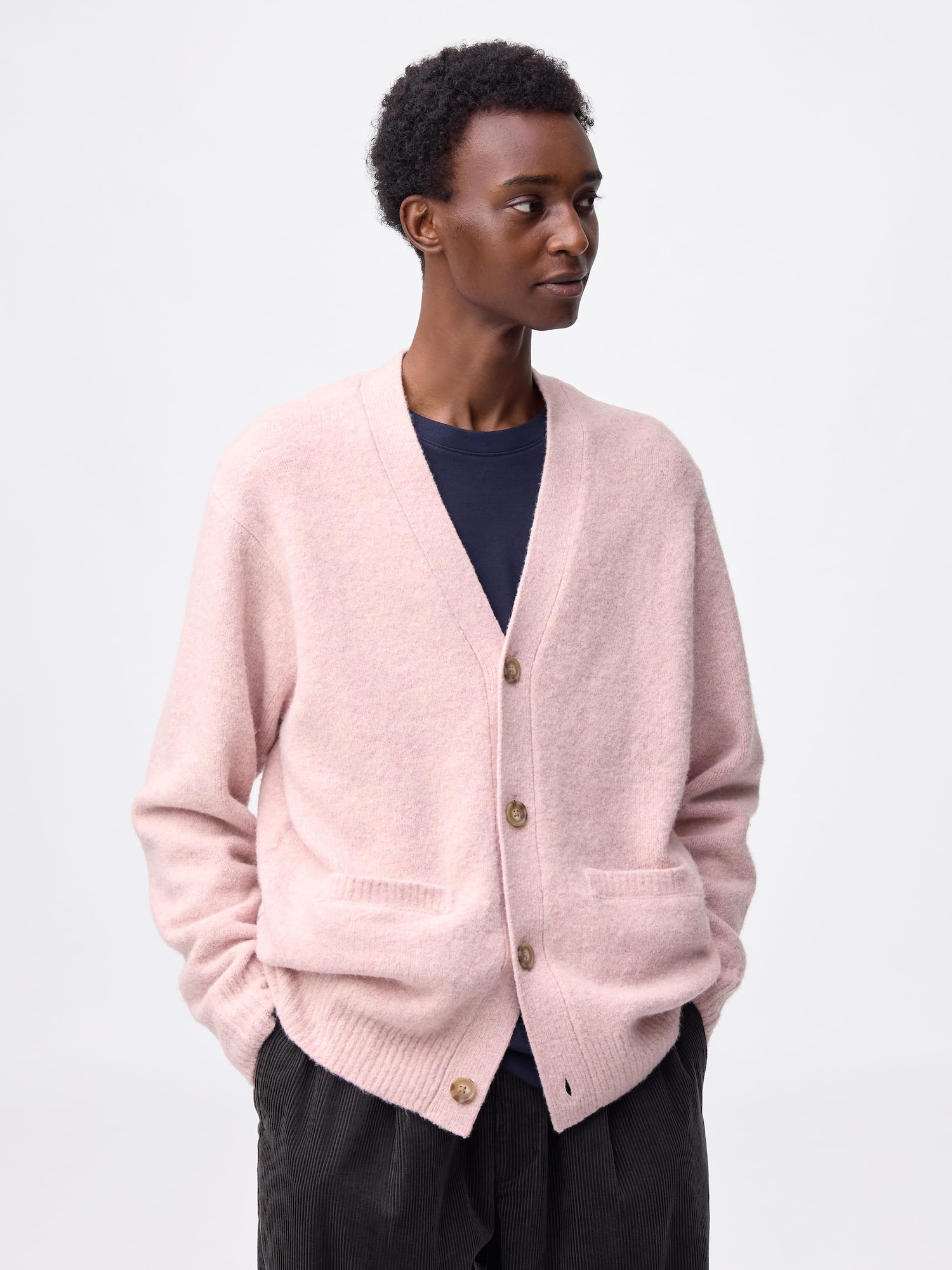 カーディガン knuthmarf volumemohaircardigan pinkbrown Cinnabar Moth Cardigan – Steady Hands