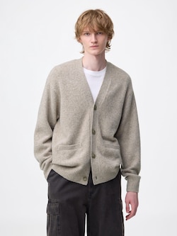 Puff Knit V Neck Cardigan