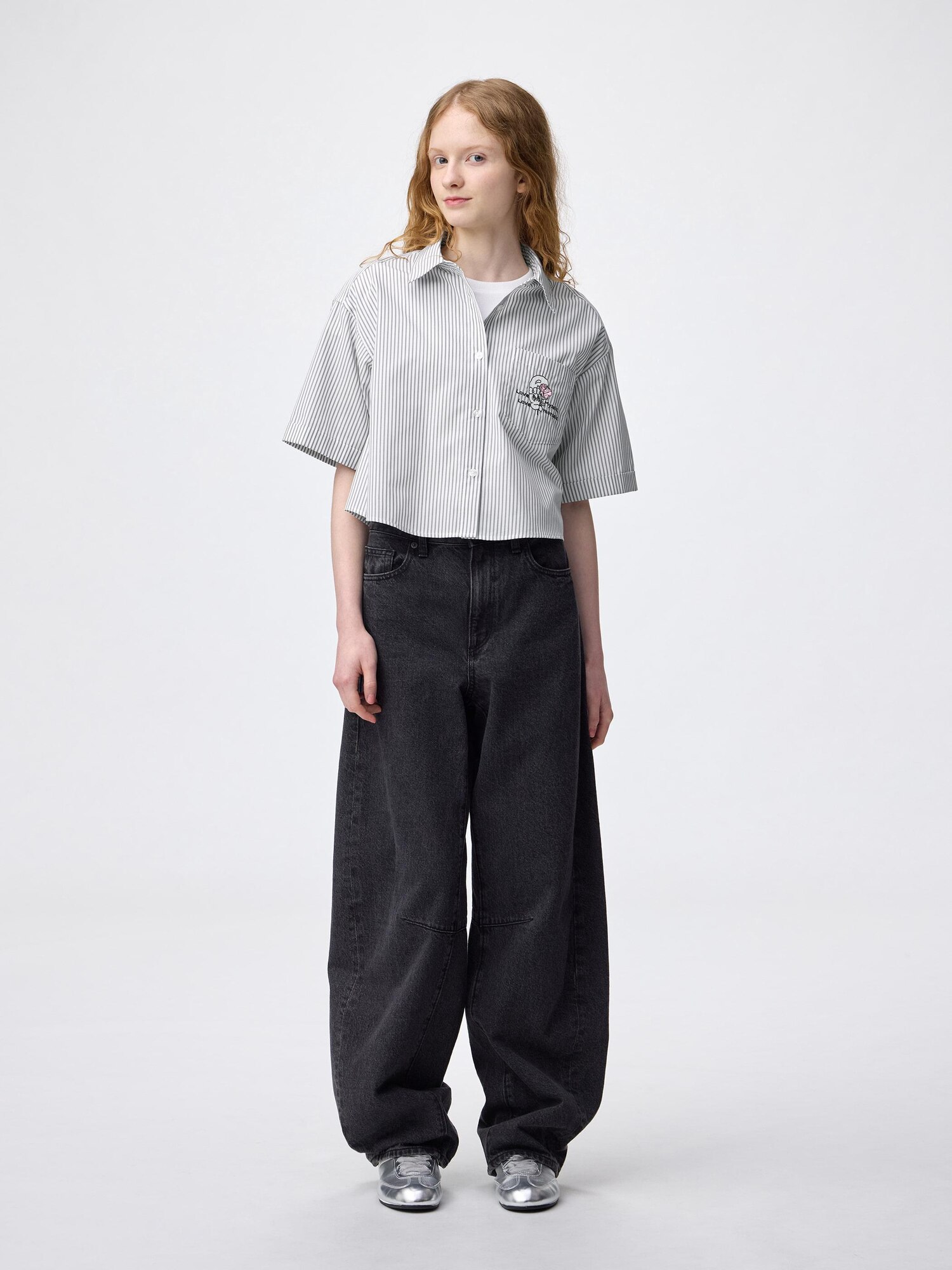 Women's Striped Short Shirt | HalfSlv | Esther Bunny | GU US