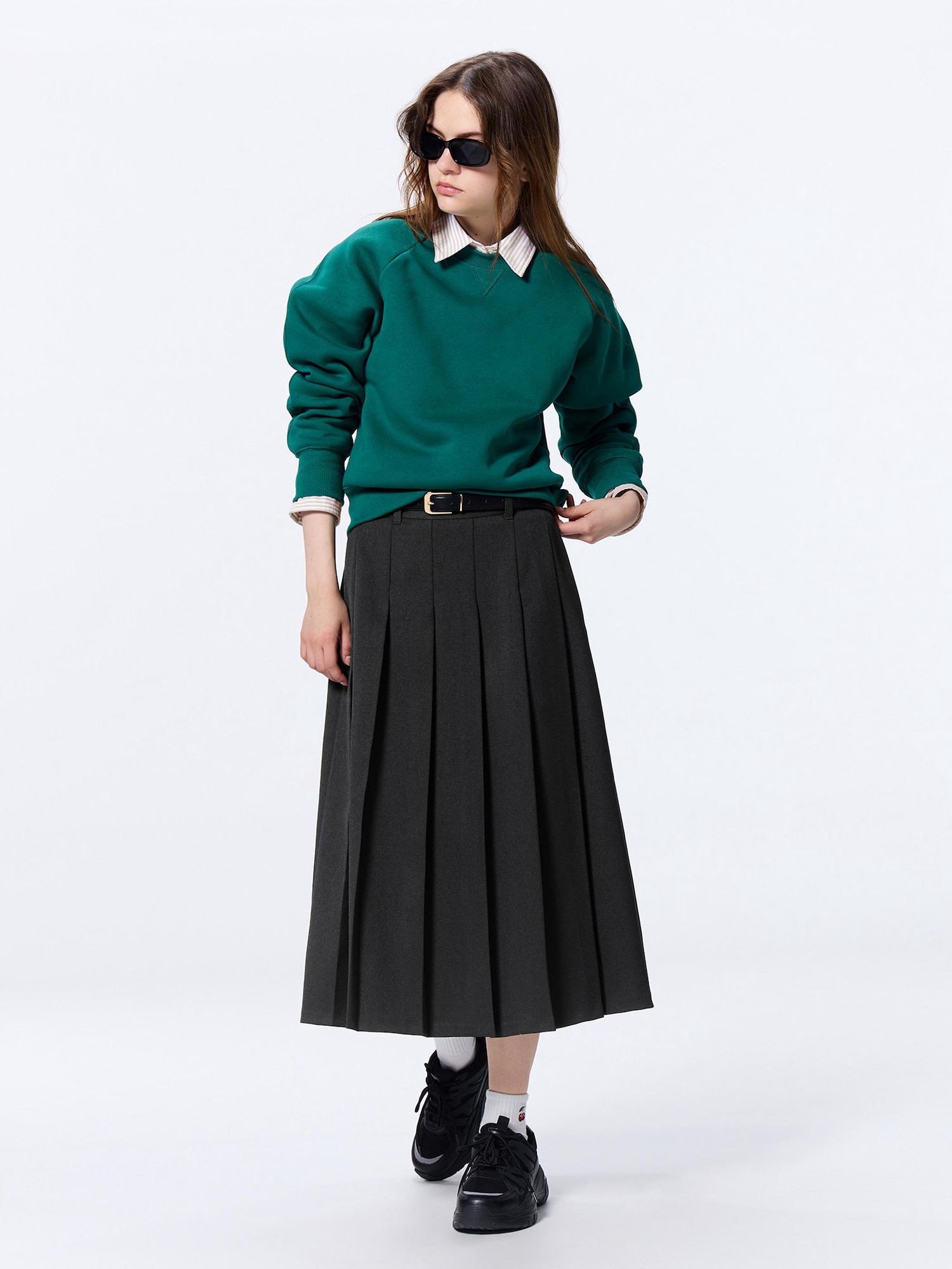 Pleated Midi Skirt | GU US