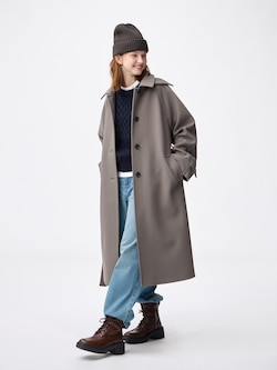 COZY MELTON Balmacaan Coat