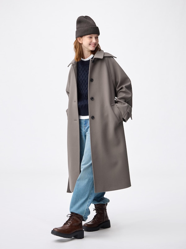 COZY MELTON Balmacaan Coat