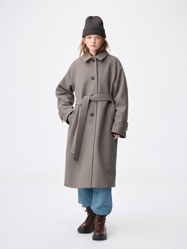 COZY MELTON Balmacaan Coat