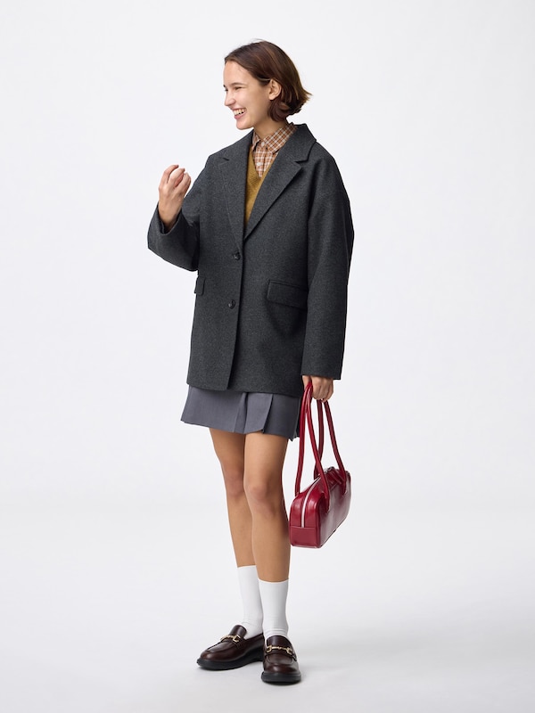 COZY MELTON Half Coat