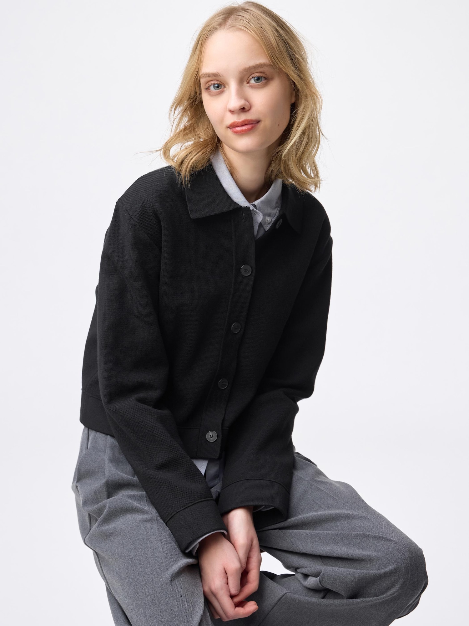 Women's Milano Ribbed Polo Cardigan | GU US